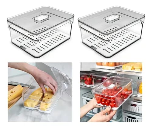 Organizador de geladeira com bandejas